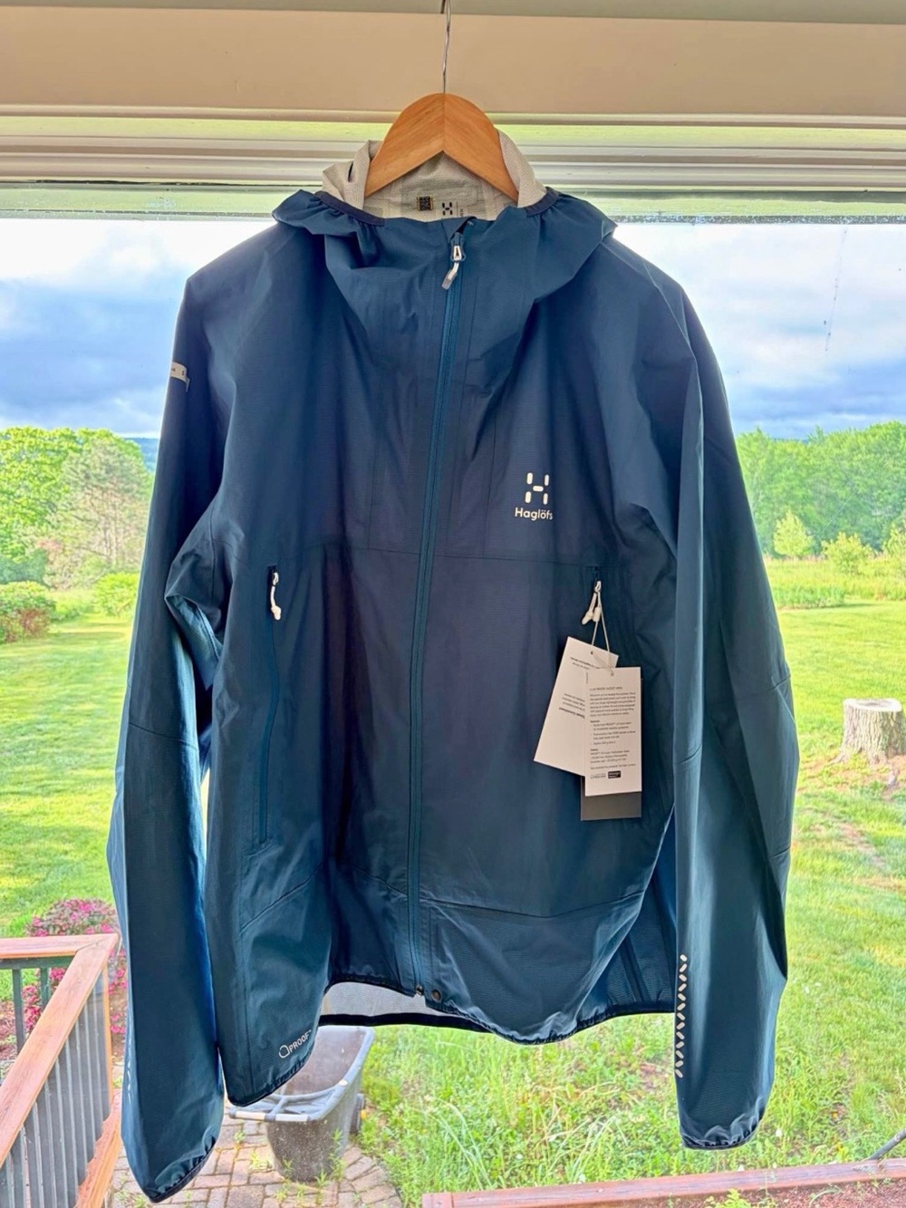 Haglöfs Men's Waterproof Hooded Rain Jacket - Deep Blue